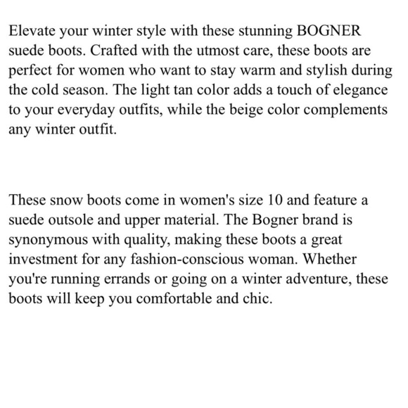 Bogner Winter Suede Boots Shoes Tan Women’s Size 10 Beige Snow Outdoor Neutral - Picture 8 of 8